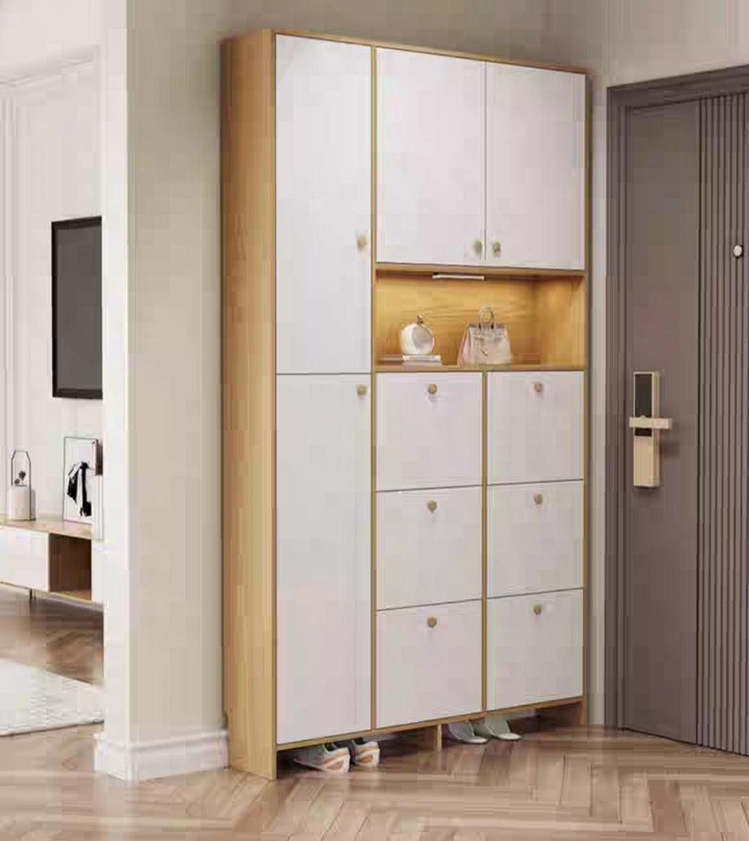 GY-2954 Ultra-thin Tall Shoe Cabinet Entrance Cabinet