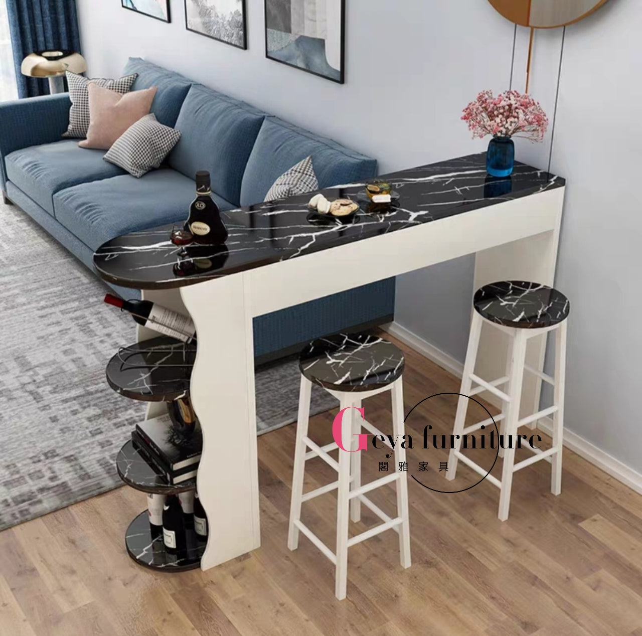 GY-1202 Small apartment entrance bar dining table and chairs