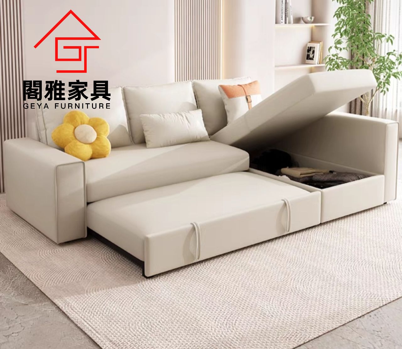 L shaped storage sofa bed hotsell
