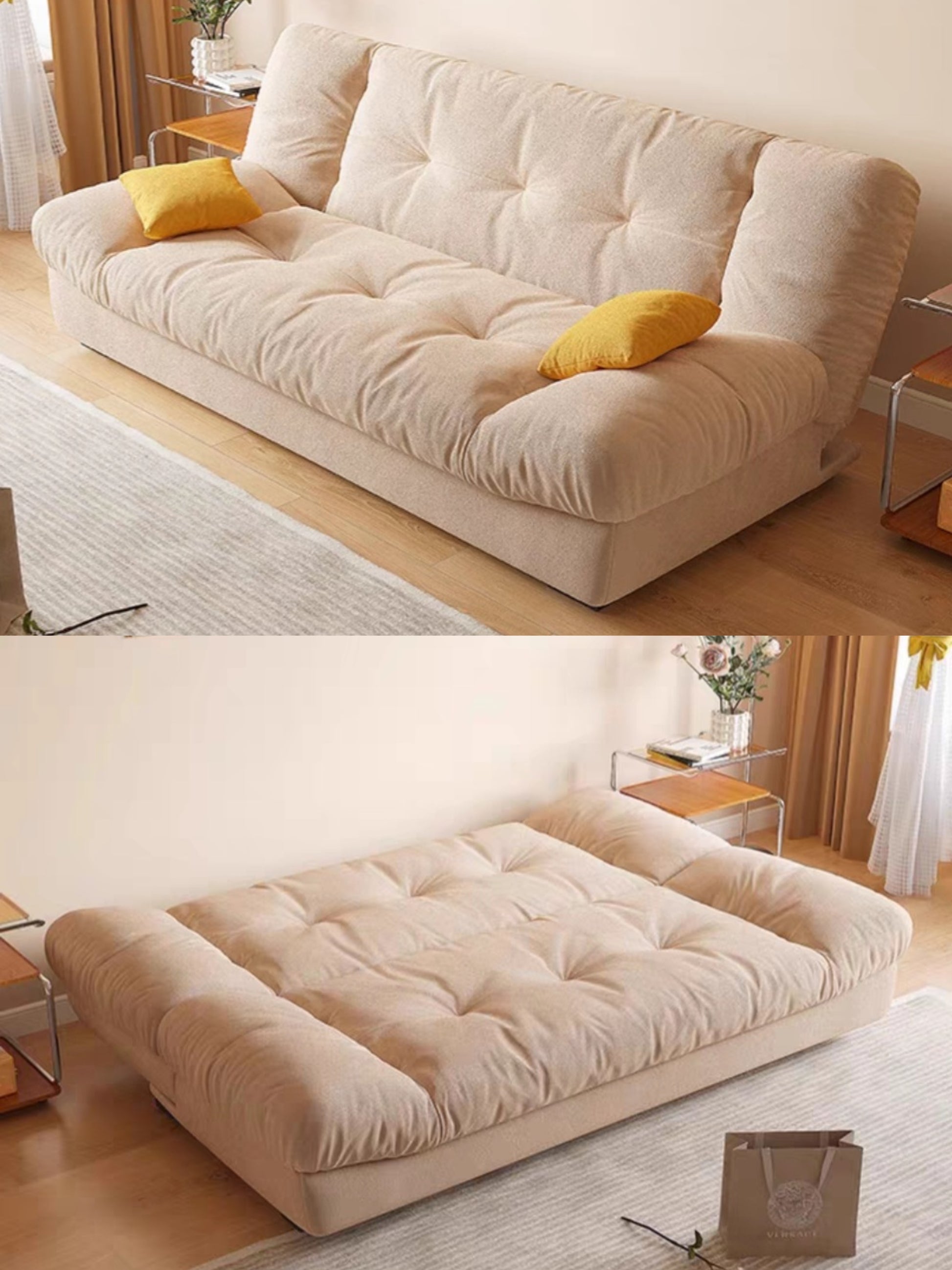 GY-7309 Cloud Tatami Milk Velvet Sofa Bed